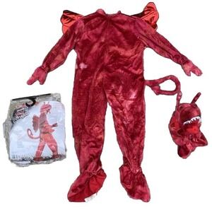 Red Dragon Halloween Costume Child Large 12-14 Wings Tail Plush